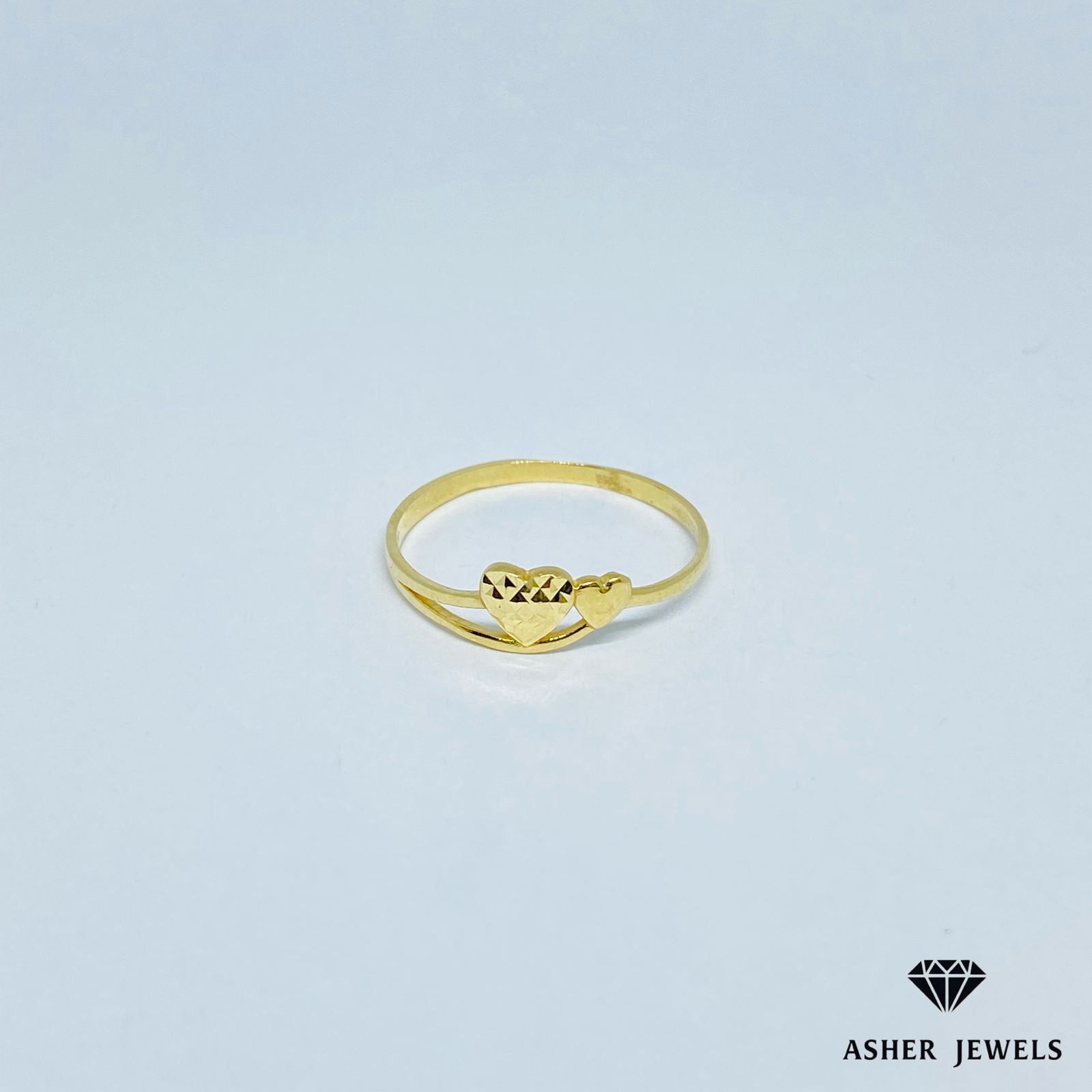 Minimalist Double Heart Ring Size 6